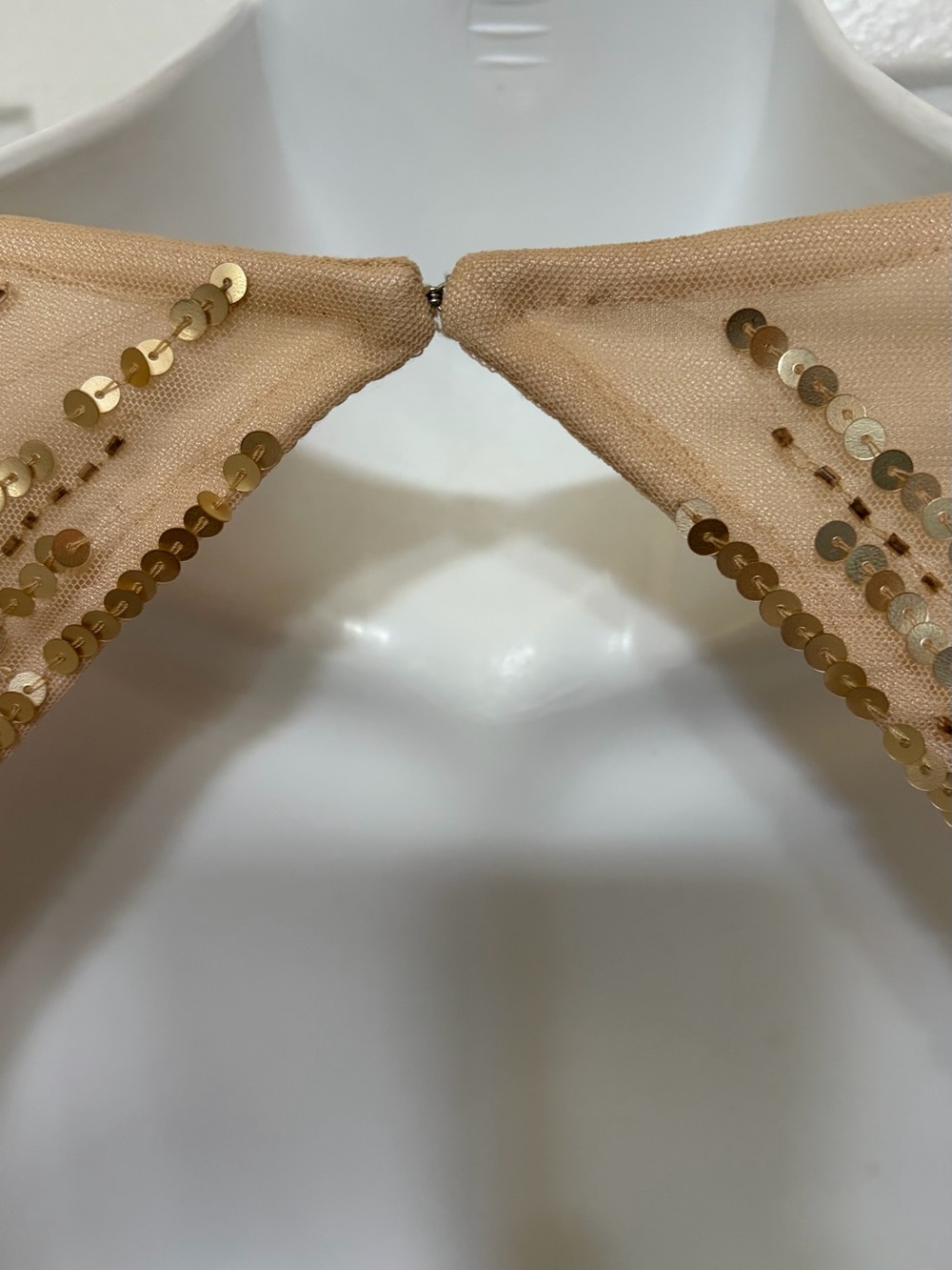 cache Y2K gold sequin art deco geometric pattern mesh maxi formal gown dress 6 - Picture 8 of 14